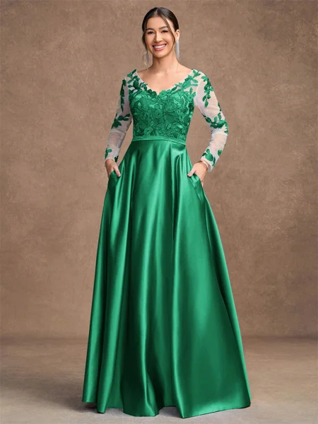 A-line kjole kjole Satin...