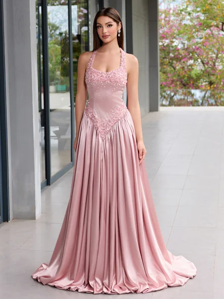 A-line kjole Halterneck...