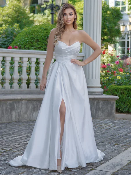 A-line kjole kjole Satin...