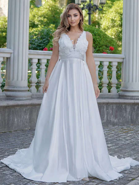 A-line kjole kjole Satin...