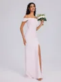 Sheath Bare Skuldre Gulvlengde Strekk Crêpe Brudepikekjoler