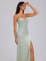 Sheath Spaghetti Gulvlengde Silkeeaktig Sateng Korsett Brudepikekjoler