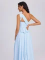 A-line kjole Plissert Gulvlengde Chiffong Convertible Brudepikekjoler