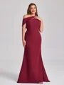 Sheath Scoop Sweep/Børste train Strekk Crêpe Plus Size Brudepikekjoler