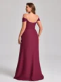 Sheath Bare Skuldre Plissert Gulvlengde Chiffong Korsett Plus Size Brudepikekjoler