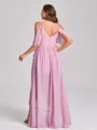 A-line kjole Kald Skulder Volanger Asymmetrisk Chiffong Plus Size Brudepikekjoler