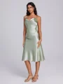 Sheath Spaghetti Sash/Bånd/Belte Te-Lengde Silkeeaktig Sateng Brudepikekjoler