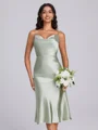Sheath Spaghetti Sash/Bånd/Belte Te-Lengde Silkeeaktig Sateng Brudepikekjoler