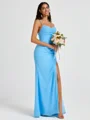 Sheath Spaghetti Plissert Gulvlengde Chiffong Brudepikekjoler