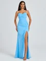 Sheath Spaghetti Plissert Gulvlengde Chiffong Brudepikekjoler