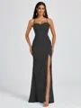 Sheath Spaghetti Plissert Gulvlengde Chiffong Brudepikekjoler