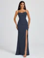 Sheath Spaghetti Plissert Gulvlengde Chiffong Brudepikekjoler