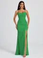 Sheath Spaghetti Plissert Gulvlengde Chiffong Brudepikekjoler