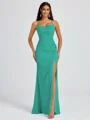 Sheath Spaghetti Plissert Gulvlengde Chiffong Brudepikekjoler