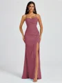 Sheath Spaghetti Plissert Gulvlengde Chiffong Brudepikekjoler