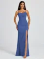 Sheath Spaghetti Plissert Gulvlengde Chiffong Brudepikekjoler