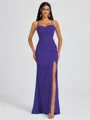 Sheath Spaghetti Plissert Gulvlengde Chiffong Brudepikekjoler