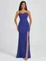 Sheath Spaghetti Plissert Gulvlengde Chiffong Brudepikekjoler
