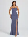 Sheath Spaghetti Plissert Gulvlengde Chiffong Brudepikekjoler
