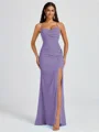 Sheath Spaghetti Plissert Gulvlengde Chiffong Brudepikekjoler