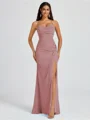 Sheath Spaghetti Plissert Gulvlengde Chiffong Brudepikekjoler