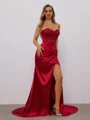 Sheath Sweetheart Applikasjoner Blonder Bane-tog Silkeeaktig Sateng Korsett Kjole