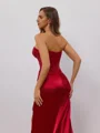 Sheath Sweetheart Applikasjoner Blonder Bane-tog Silkeeaktig Sateng Korsett Kjole