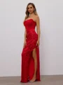 Sheath Rett Applikasjoner Blonder Gulvlengde Korsett Kjole