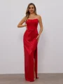 Sheath Rett Applikasjoner Blonder Gulvlengde Korsett Kjole