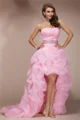 A-line kjole Sweetheart Asymmetrisk Organza Ballkjole Med Profilering