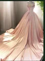 Ballkjole/Prinsesse Sweetheart Bane-tog Satin Ballkjole Med Applikasjoner Blonder