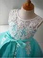 Ballkjole/Prinsesse Scoop Knelengde Tyll Blomsterjente Kjolees Med Belte/Sash
