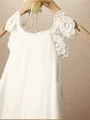 A-line kjole Scoop Te-Lengde Chiffong Blomsterjente Kjolees Med Blonder