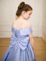 Ballkjole/Prinsesse Bare Skuldre Bane-tog Blomsterjente Kjolees Med Bue