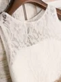A-line kjole Scoop Te-Lengde Tyll Blomsterjente Kjolees Med Belte/Sash