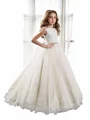 Ballkjole/Prinsesse Juvel Sweep/Børste train Tyll Blomsterjente Kjolees Med Belte/Sash