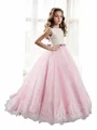 Ballkjole/Prinsesse Juvel Sweep/Børste train Tyll Blomsterjente Kjolees Med Belte/Sash