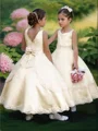 Ballkjole/Prinsesse Scoop Ankel-Lengde Satin Blomsterjente Kjolees Med Bue