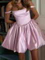 A-line kjole Stropper Kort/Mini Satin Korsett Kjole