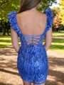 Sheath Sweetheart Paljett Kort/Mini Korsett Kjole