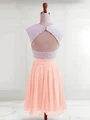 A-line kjole Juvel Kort/Mini Chiffong Motekjoler