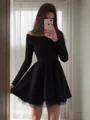 A-line kjole Bare Skuldre Kort/Mini Strekk Crêpe Motekjoler