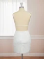 Sheath Blonder Spaghetti Paljett Kort/Mini Kjole
