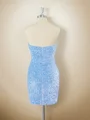 Sheath Fløyel Paljett Sweetheart Kort/Mini Kjole
