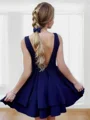 A-line kjole Stropper Kort/Mini Satin Motekjoler