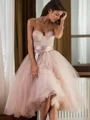 A-line kjole Sweetheart Te-Lengde Tyll Motekjoler med Belte/Sash