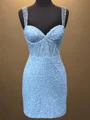 Sheath Sweetheart Paljett Kort/Mini Korsett Kjole