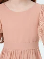A-line kjole Scoop Gulvlengde Chiffong Junior Brudepikekjoleres Med Belte/Sash