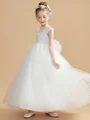 Ballkjole/Prinsesse Scoop Ankel-Lengde Tyll Junior Brudepikekjoleres Med Belte/Sash