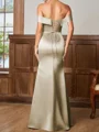 Sheath Bare Skuldre Blomst Gulvlengde Satin Korsett Brudens Mor Kjole